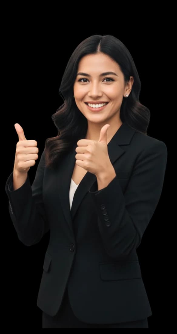 Smiling consultant giving thumbs up